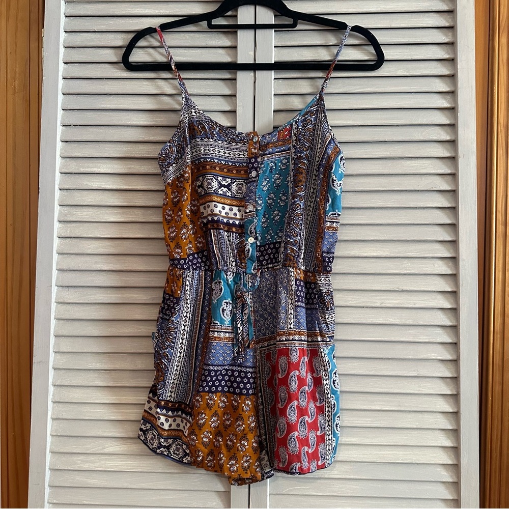 Papaya Multicolor Patchwork Romper